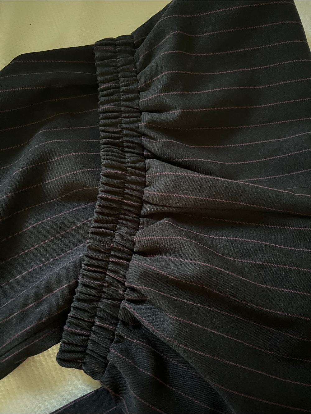 ASOS Black Pinstripe Wide-Leg Dress Pants New No tag - Picture 5 of 7